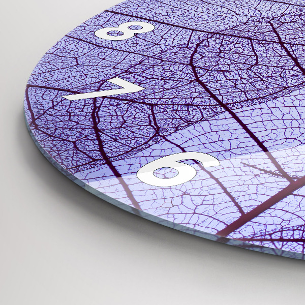 Wanduhr glas rund Natur Blätter