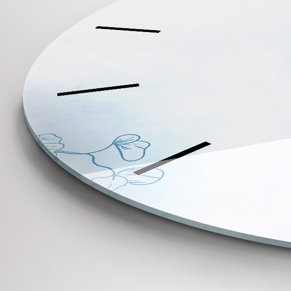 Wanduhr rund Skizze von Pflanzen