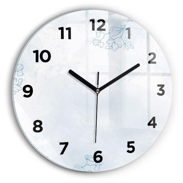 Wanduhr rund Skizze von Pflanzen