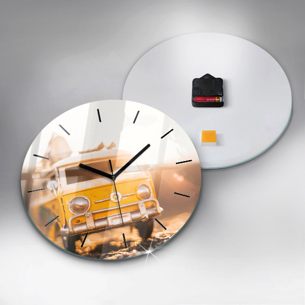 Wanduhr glas rund Auto im Urlaub