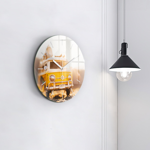 Wanduhr glas rund Auto im Urlaub