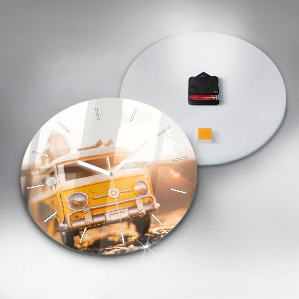 Wanduhr glas rund Auto im Urlaub