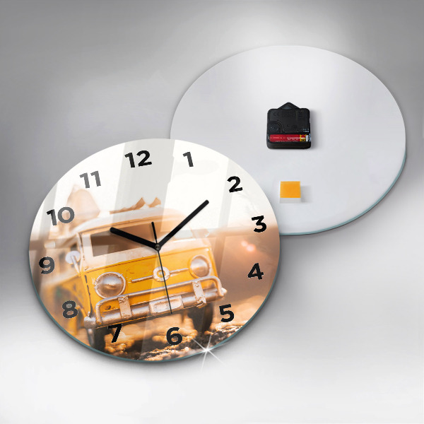 Wanduhr glas rund Auto im Urlaub
