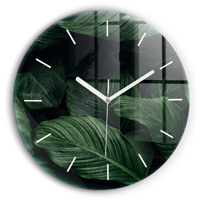 Wanduhr rund mit motiv Tropische Monstera