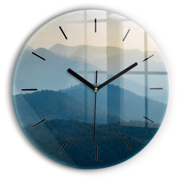Wanduhr glas rund Abstrakte Landschaft