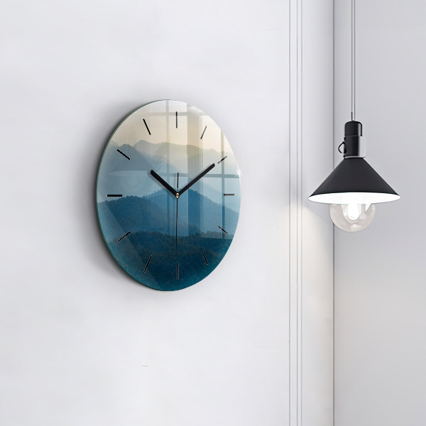 Wanduhr glas rund Abstrakte Landschaft