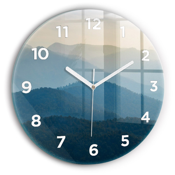 Wanduhr glas rund Abstrakte Landschaft