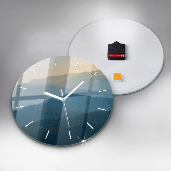 Wanduhr glas rund Abstrakte Landschaft