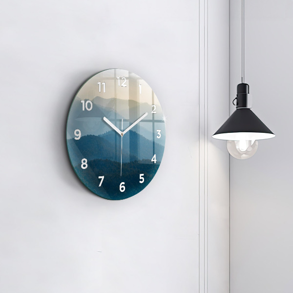 Wanduhr glas rund Abstrakte Landschaft