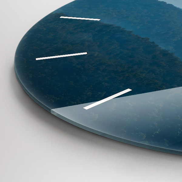 Wanduhr glas rund Abstrakte Landschaft