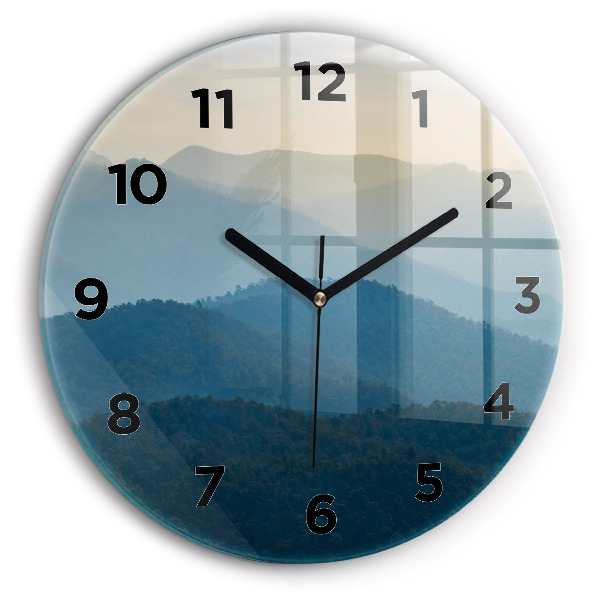 Wanduhr glas rund Abstrakte Landschaft