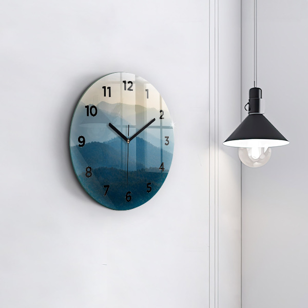 Wanduhr glas rund Abstrakte Landschaft
