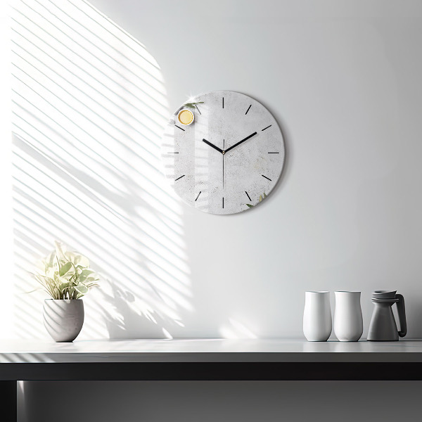 Wanduhr glas rund Minimalistische Oliven