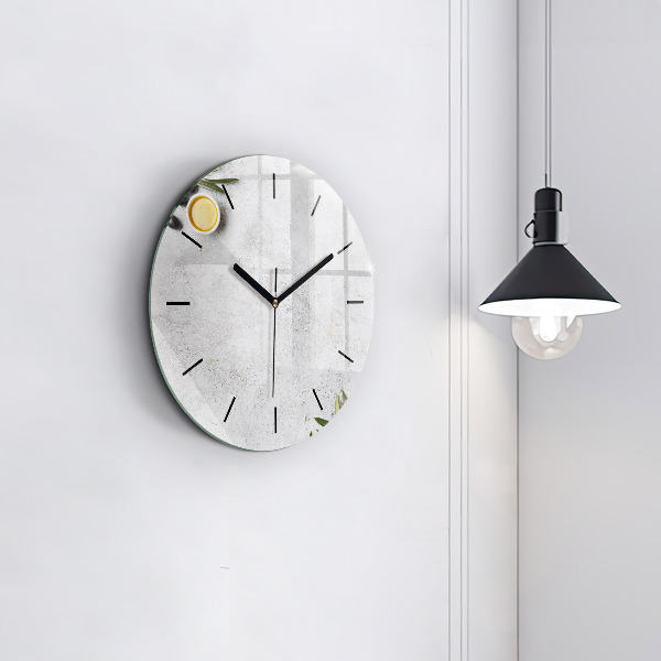 Wanduhr glas rund Minimalistische Oliven