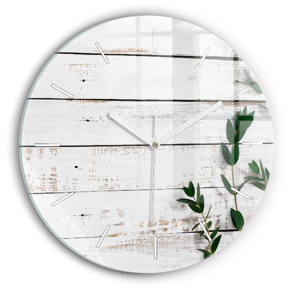 Wanduhr glas rund Hölzerne Bretter