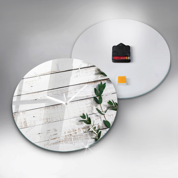 Wanduhr glas rund Hölzerne Bretter