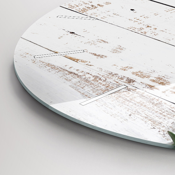 Wanduhr glas rund Hölzerne Bretter