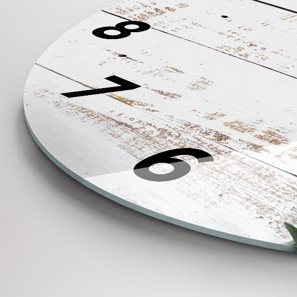 Wanduhr glas rund Hölzerne Bretter