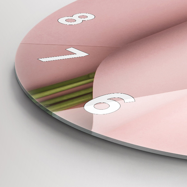 Wanduhr rund mit motiv Blumenstrauß aus Tulpenblüten