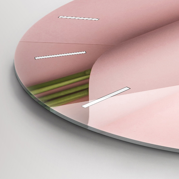 Wanduhr rund mit motiv Blumenstrauß aus Tulpenblüten