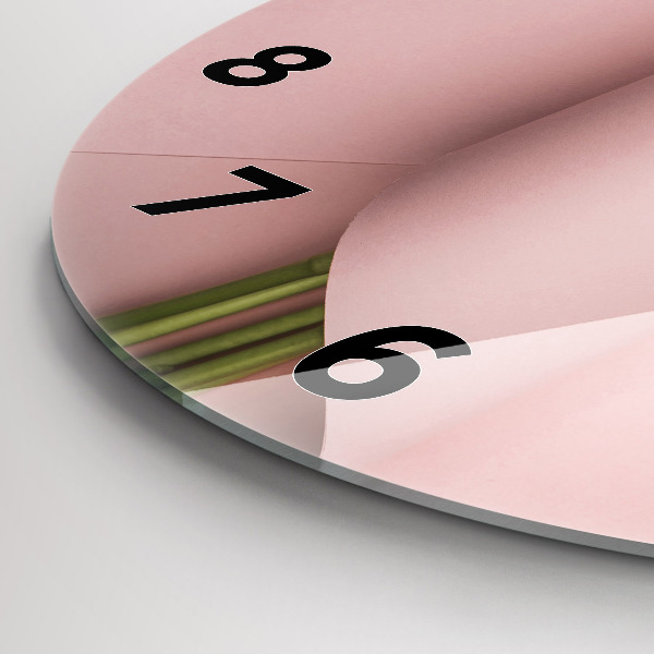 Wanduhr rund mit motiv Blumenstrauß aus Tulpenblüten