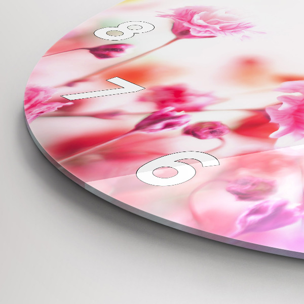 Wanduhr rund Blumen auf einer Wiese