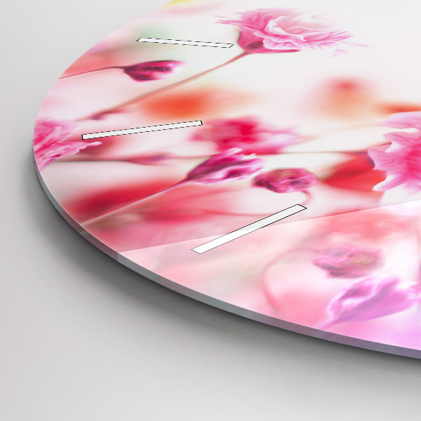 Wanduhr rund Blumen auf einer Wiese