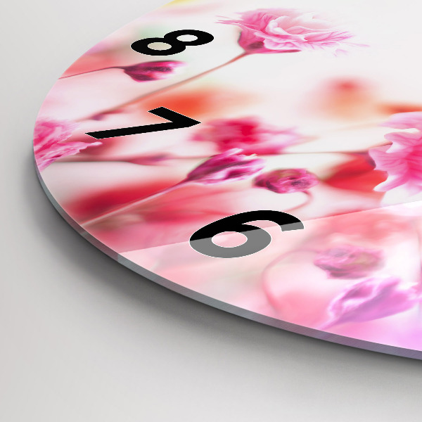 Wanduhr rund Blumen auf einer Wiese