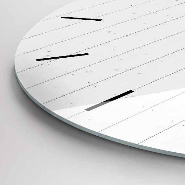 Wanduhr rund Holzplatten Muster