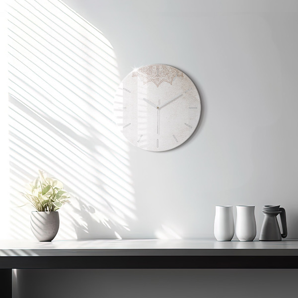 Wanduhr glas rund Dekoratives Muster