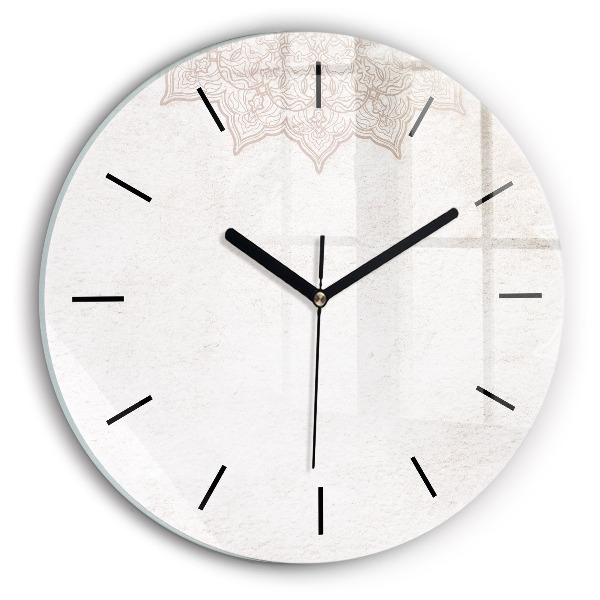 Wanduhr glas rund Dekoratives Muster
