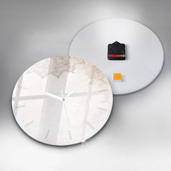 Wanduhr glas rund Dekoratives Muster