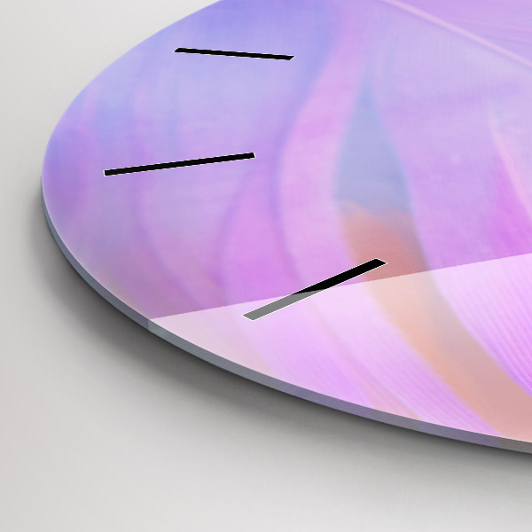 Wanduhr rund Bunte Federn