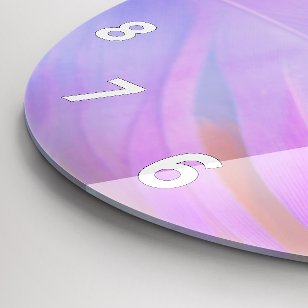 Wanduhr rund Bunte Federn