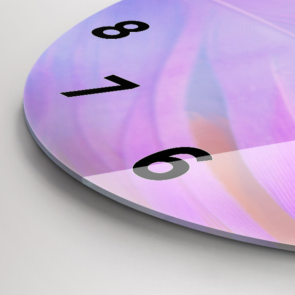 Wanduhr rund Bunte Federn