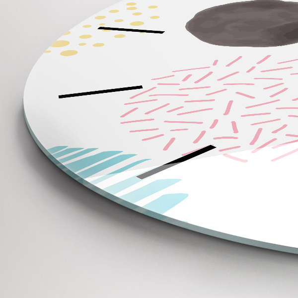 Wanduhr glas rund Geometrisches Muster