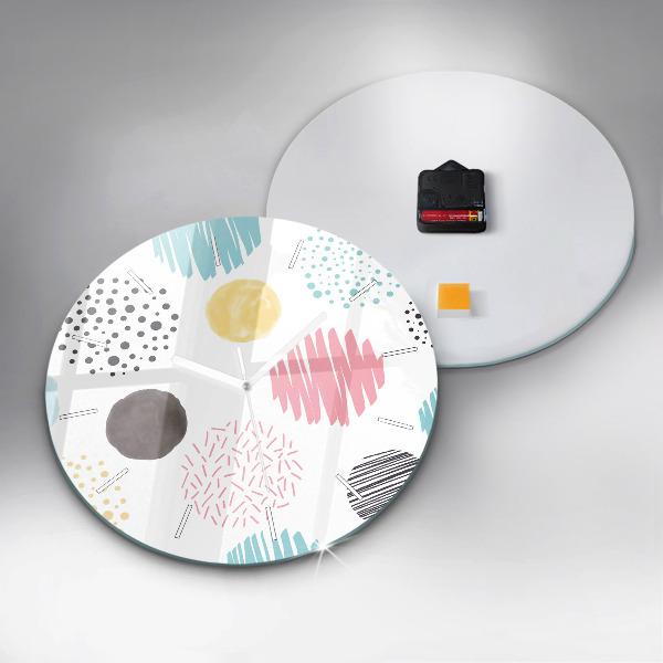 Wanduhr glas rund Geometrisches Muster
