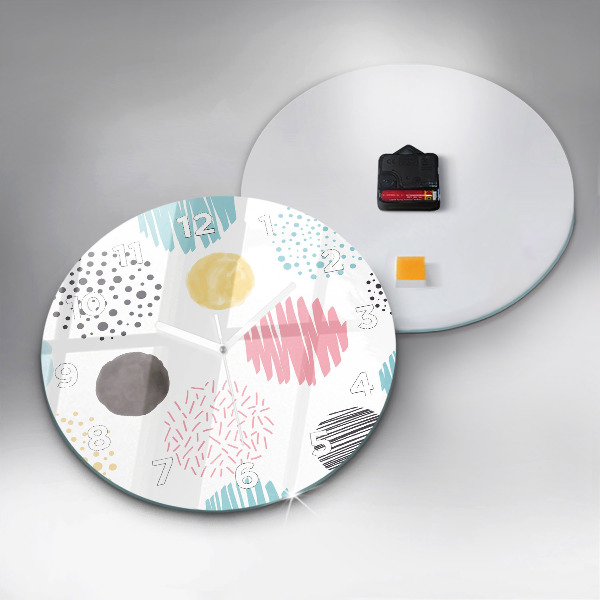 Wanduhr glas rund Geometrisches Muster