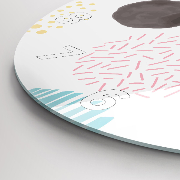 Wanduhr glas rund Geometrisches Muster