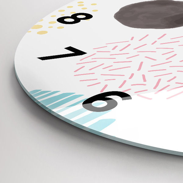 Wanduhr glas rund Geometrisches Muster