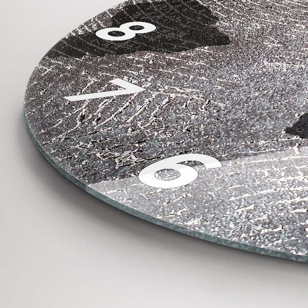 Wanduhr glas rund Weltkarte Beton