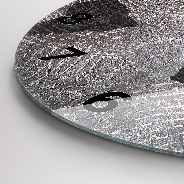 Wanduhr glas rund Weltkarte Beton