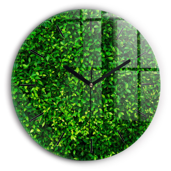 Wanduhr rund mit motiv Heckenblätter