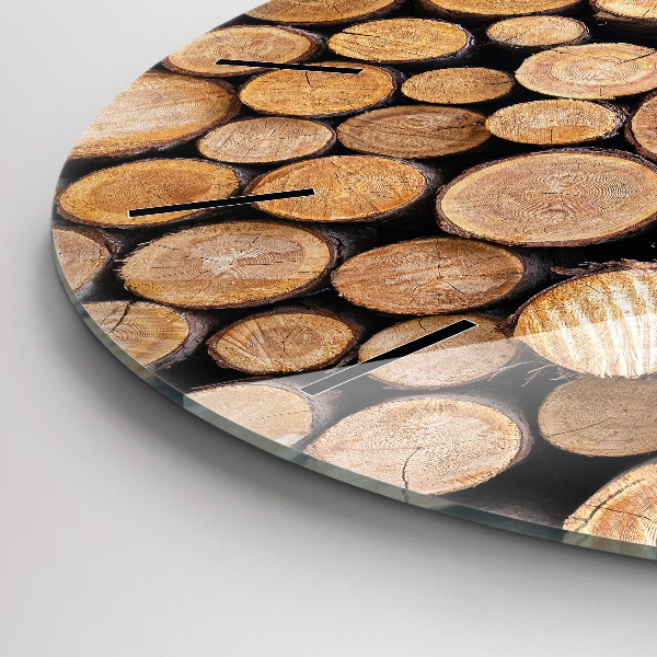 Wanduhr glas rund Baumringe