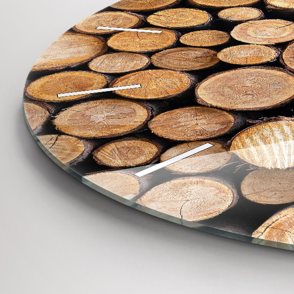 Wanduhr glas rund Baumringe
