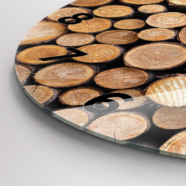 Wanduhr glas rund Baumringe