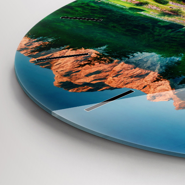 Wanduhr glas rund Seelandschaft
