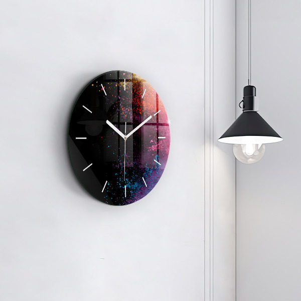 Wanduhr rund mit motiv Eine Explosion von Farben