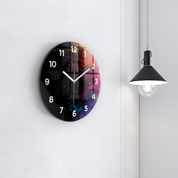 Wanduhr rund mit motiv Eine Explosion von Farben