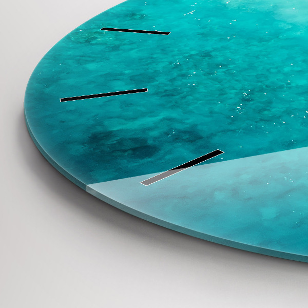 Wanduhr glas rund Strand Meersand